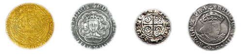 During the middle ages kings produced hammered gold and silver coins